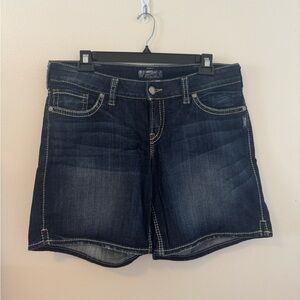 Women's Silver Denim Shorts
